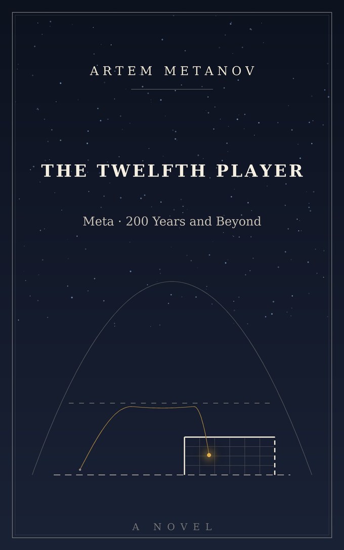 The Twelfth Player — book cover: a domed stadium on Titan, a ball's flight flattening against an invisible ceiling